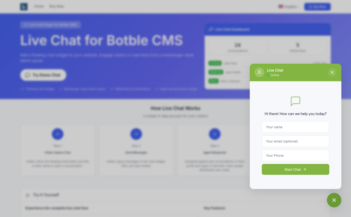 Live Chat floating widget